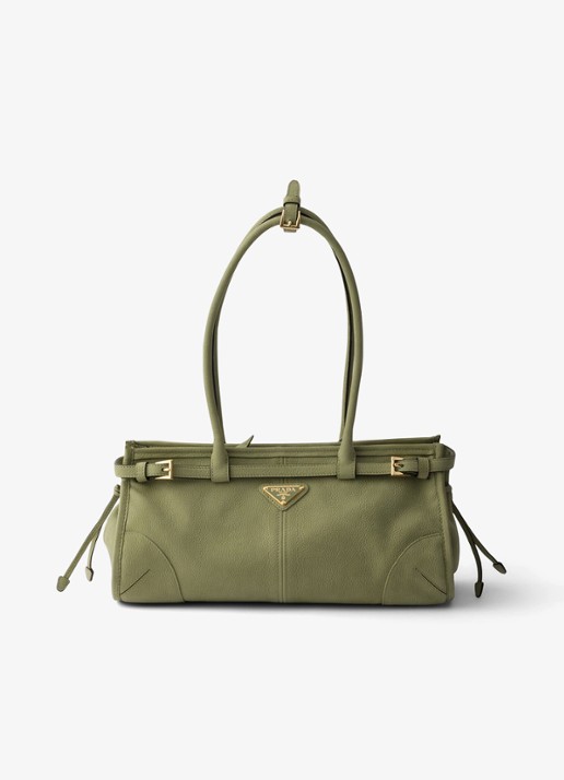 Prada Bonnie Medium schoudertas van nubuck - voorkant 5 groen