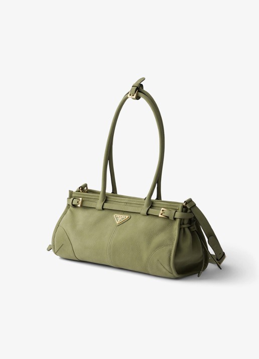 Prada Bonnie Medium schoudertas van nubuck - voorkant 6 groen