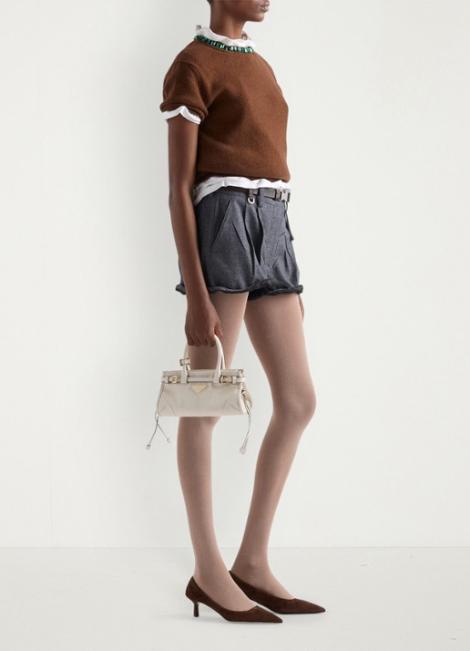 Prada Bonnie Mini handtas van kalfsleer - voorkant 6 wit