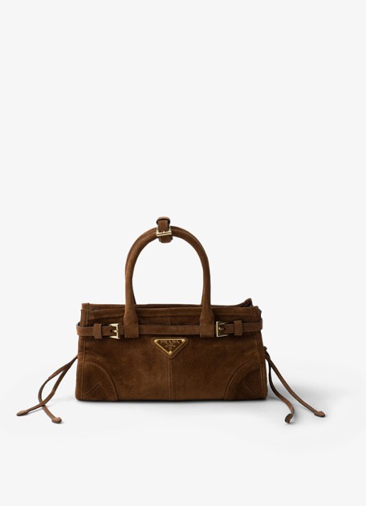 Prada Bonnie Mini handtas van kalfssuède - voorkant 5 bruin
