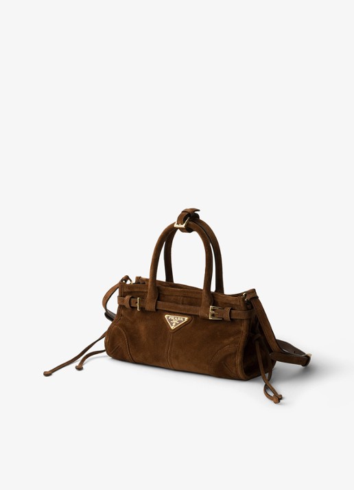 Prada Bonnie Mini handtas van kalfssuède - voorkant 6 bruin