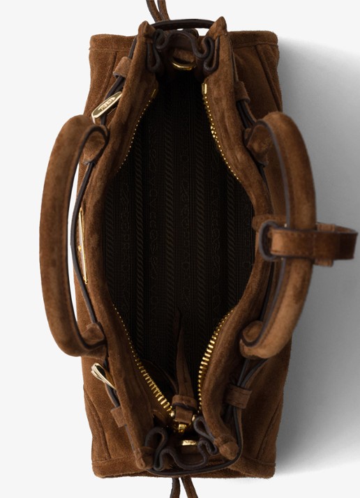 Prada Bonnie Mini handtas van kalfssuède - detail 2 naturel