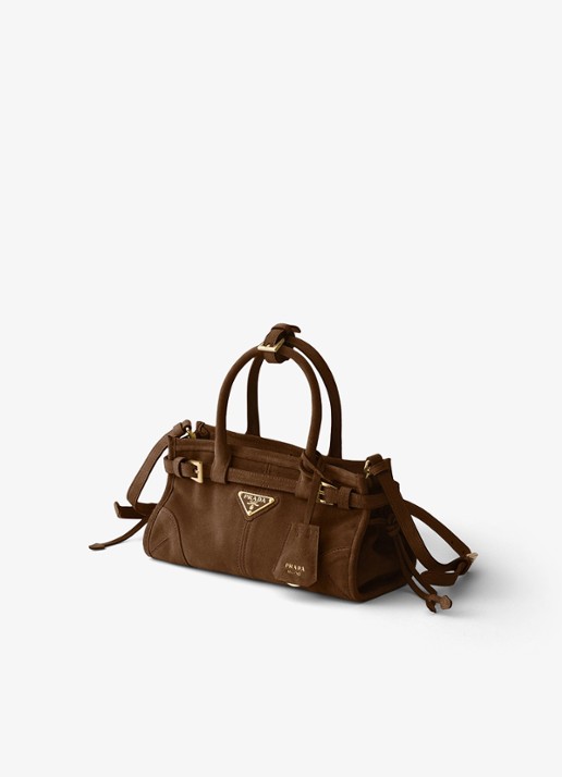 Prada Bonnie Mini handtas van kalfssuède - voorkant 5 naturel
