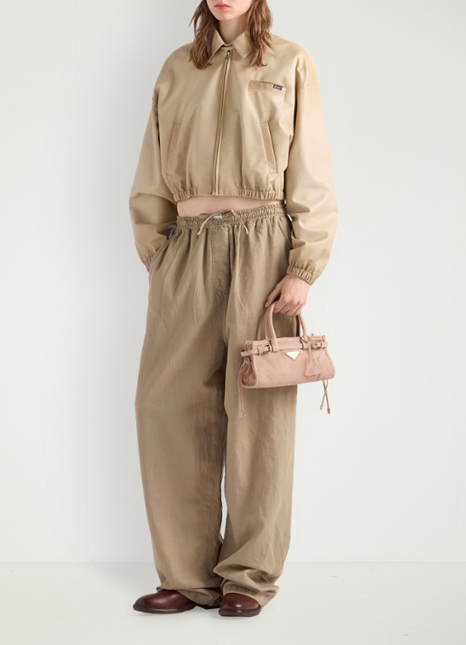 Prada Bonnie Mini handtas van kalfssuède - voorkant 6 beige