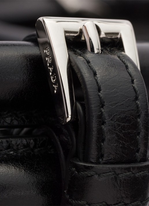 Prada Bonnie Re-Nylon schoudertas met leren details - detail 2 zwart