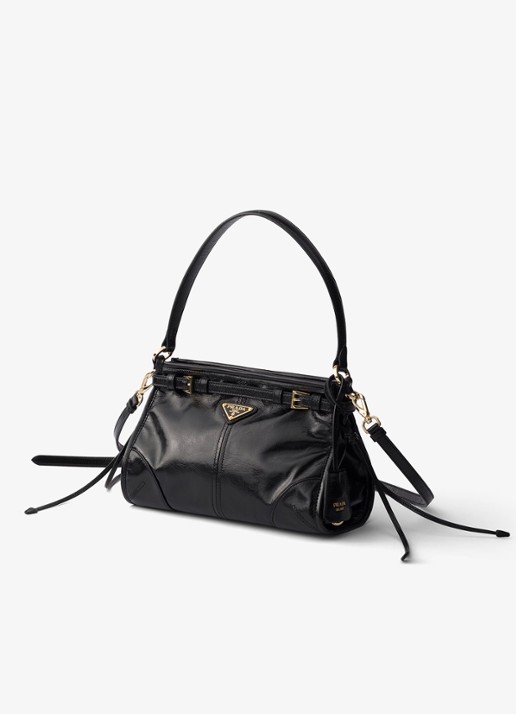 Prada Bonnie Small handtas van kalfsleer - voorkant 5 zwart