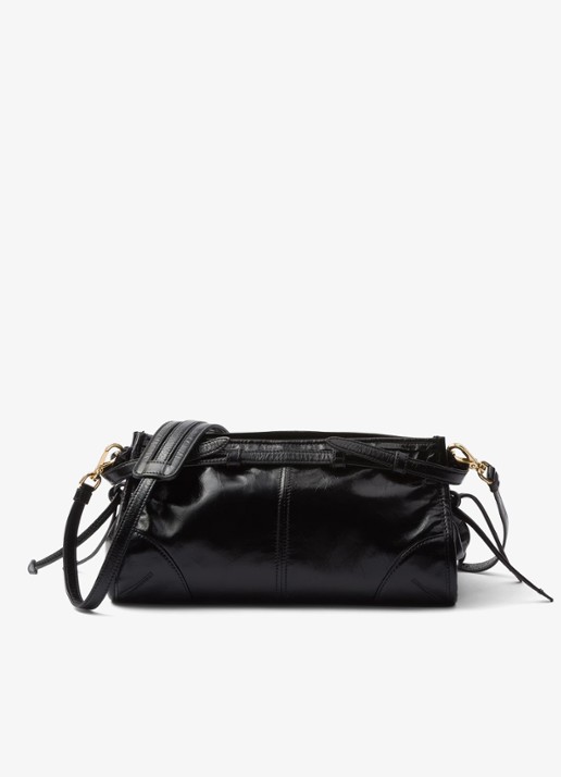 Prada Bonnie Small schoudertas van leer met afneembare schouderriem - achterkant zwart