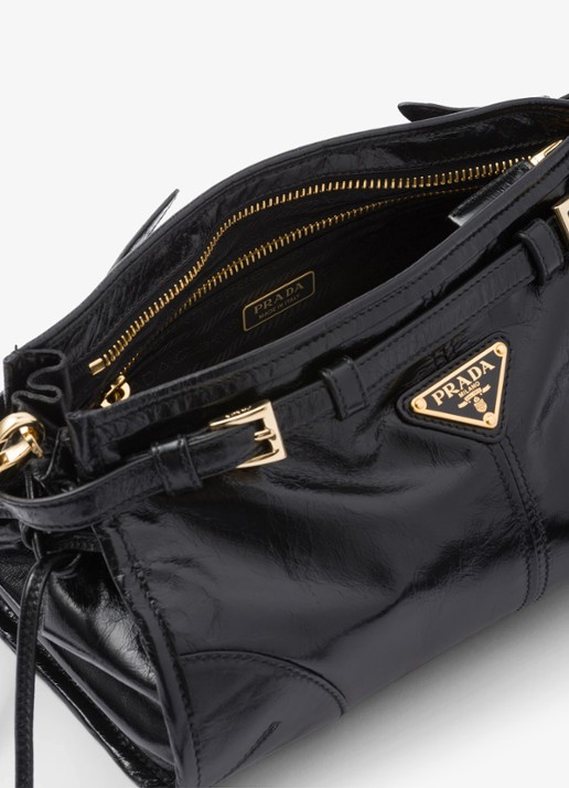 Prada Bonnie Small schoudertas van leer met afneembare schouderriem - detail 3 zwart