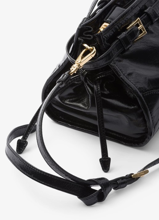 Prada Bonnie Small schoudertas van leer met afneembare schouderriem - detail 4 zwart