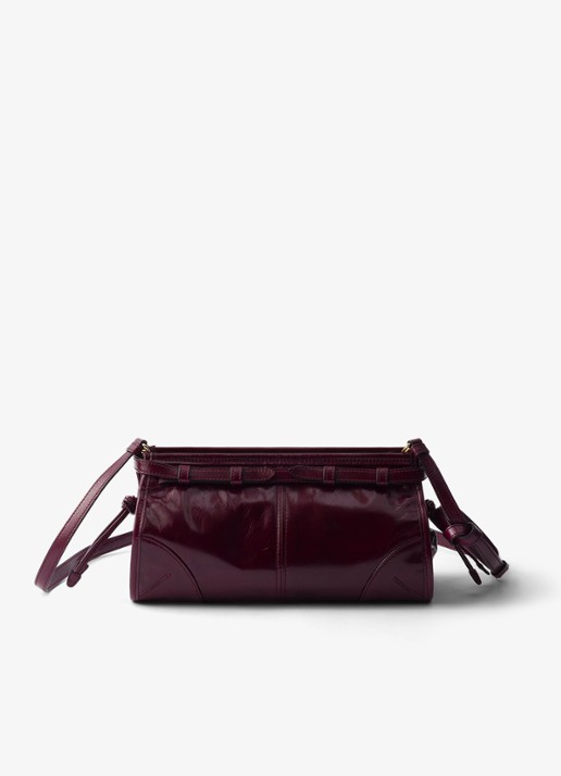 Prada Bonnie Small schoudertas van leer met afneembare schouderriem - achterkant 7 bordeauxrood