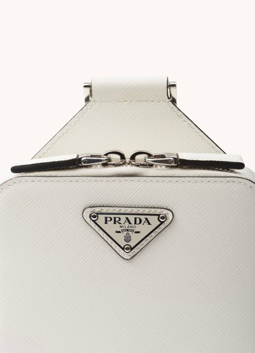 Prada Brique schoudertas van kalfsleer - detail 6 wit