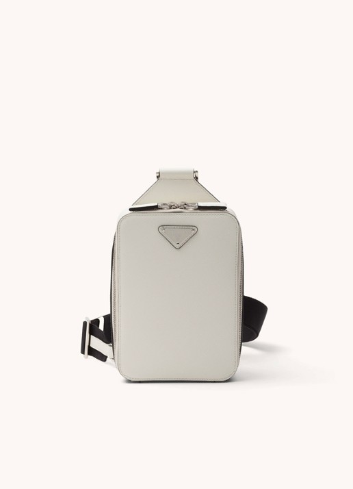 Prada Brique schoudertas van kalfsleer - voorkant wit