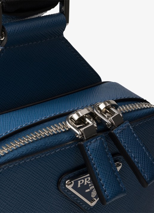 Prada Brique schoudertas van kalfsleer - detail 4 staalblauw
