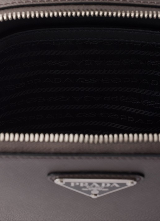 Prada Brique schoudertas van kalfsleer - detail 4 grijs