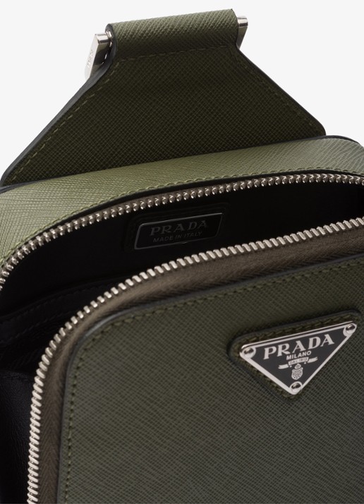 Prada Brique schoudertas van kalfsleer - detail 3 donkergroen