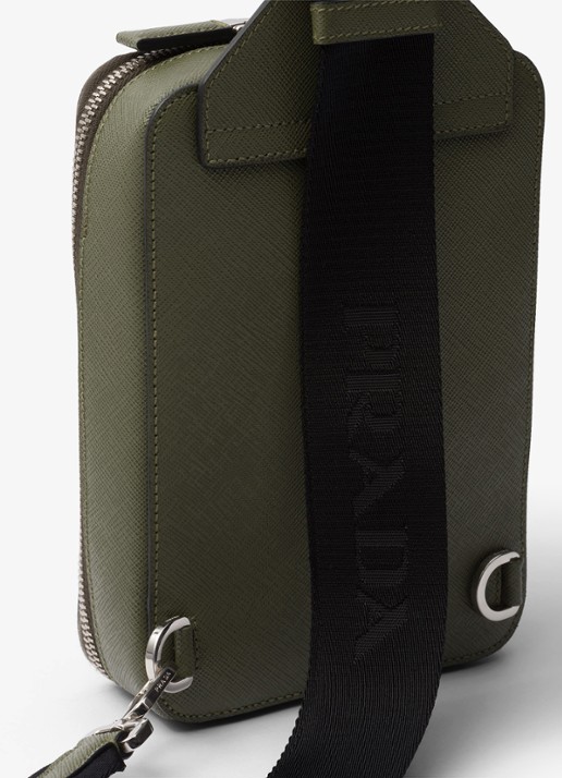 Prada Brique schoudertas van kalfsleer - detail 4 donkergroen