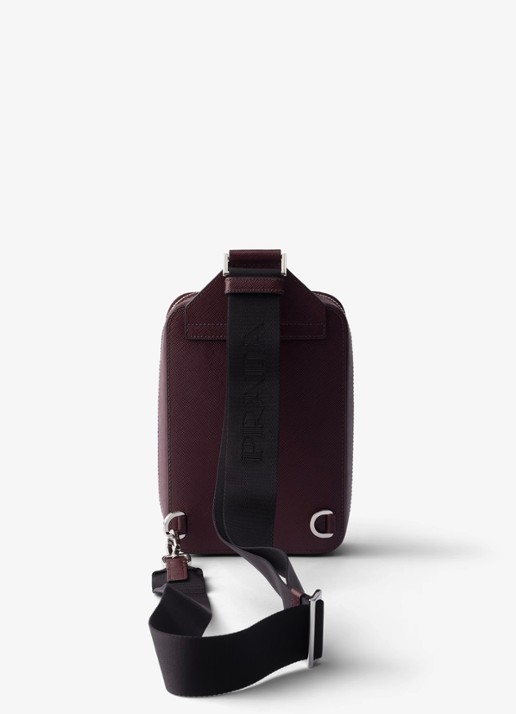 Prada Brique schoudertas van kalfsleer - achterkant 5 bordeauxrood