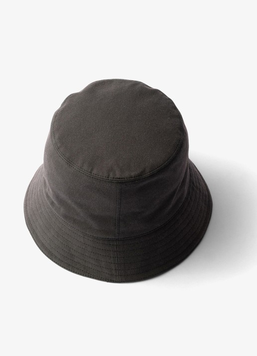 Prada Bucket hoed met logoborduring - detail 3 zwart