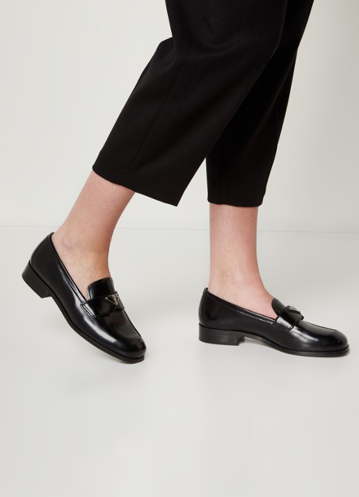 Prada Calzature Donna loafer van leer - voorkant 7 zwart
