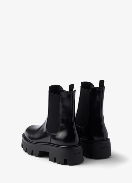 Prada Chelsea boot van leer - achterkant 3 zwart