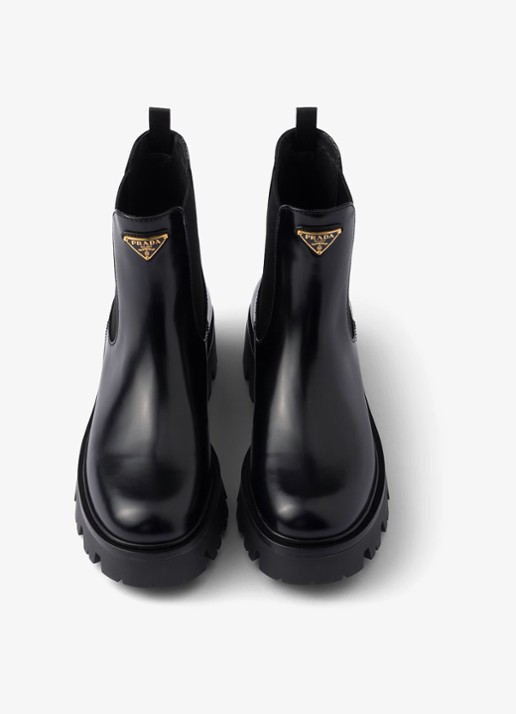 Prada Chelsea boot van leer - detail 4 zwart