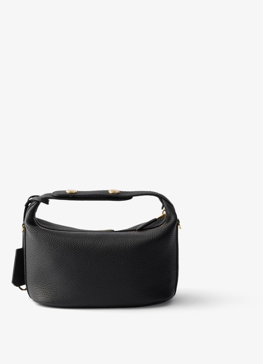 Prada Chérie Mini handtas van leer met afneembare schouderriem - achterkant zwart