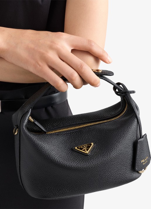 Prada Chérie Mini handtas van leer met afneembare schouderriem - detail 4 zwart