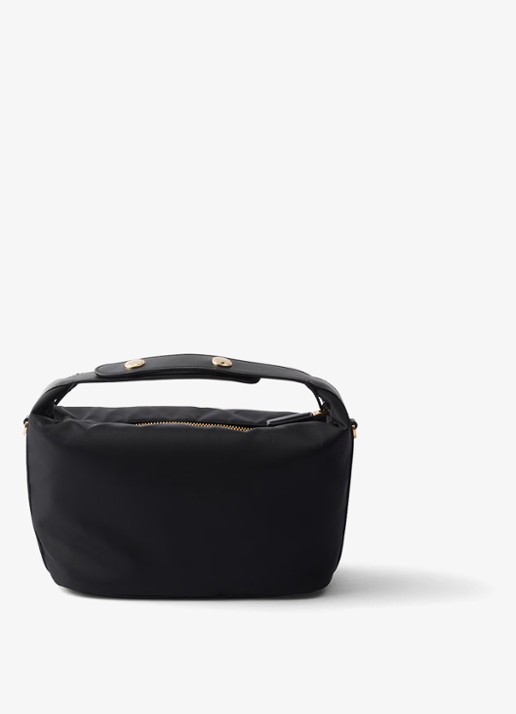 Prada Chérie Re-Nylon Mini handtas met leren details - achterkant 5 black