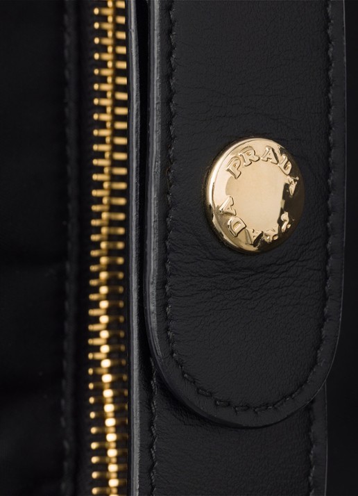 Prada Chérie Re-Nylon Mini handtas met leren details - detail 3 black