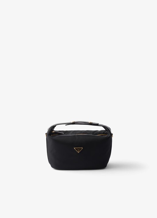 Prada Chérie Re-Nylon Mini handtas met leren details - voorkant 6 black