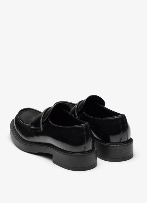 Prada Chocolate loafer van leer - achterkant 6 zwart