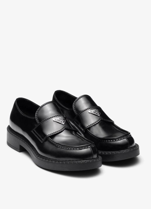 Prada Chocolate loafer van leer - detail zwart