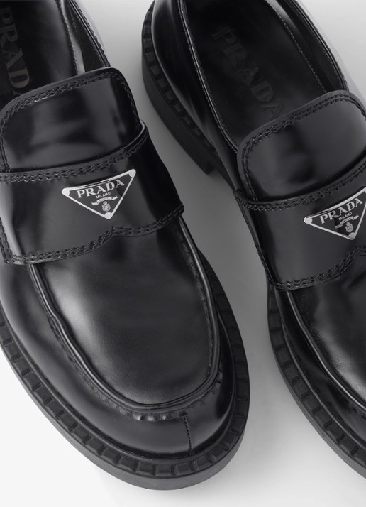Prada Chocolate loafer van leer - detail 3 zwart