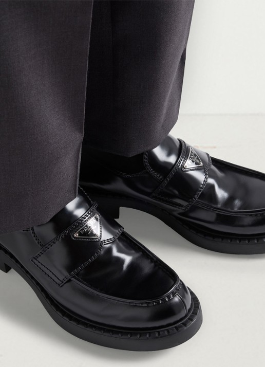 Prada Chocolate loafer van leer - detail 6 zwart