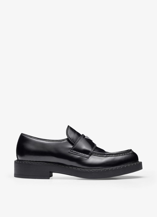 Prada Chocolate loafer van leer