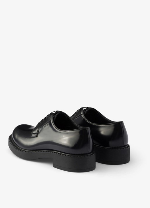Prada Chocolate veterschoen van kalfsleer - achterkant 6 zwart