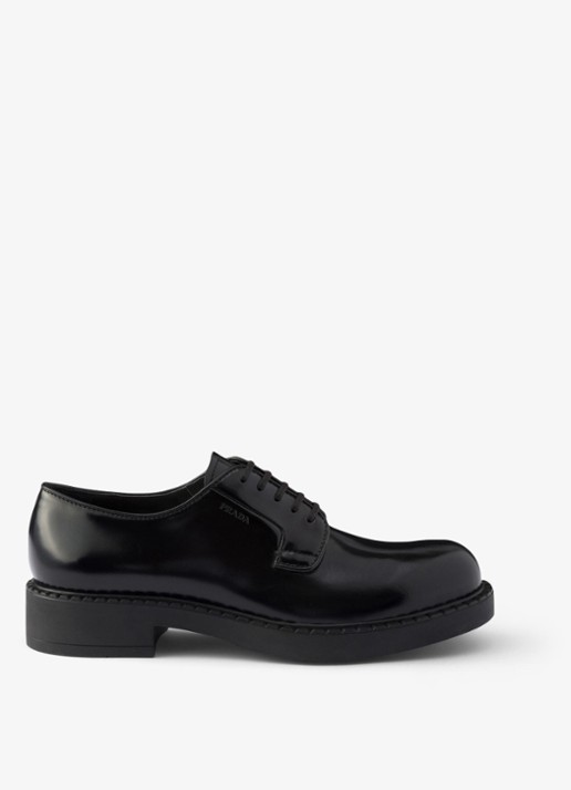 Prada Chocolate veterschoen van kalfsleer - voorkant 4 zwart