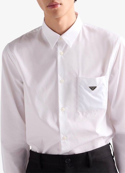 Prada Classic fit overhemd met borstzak en logo - detail 5 wit