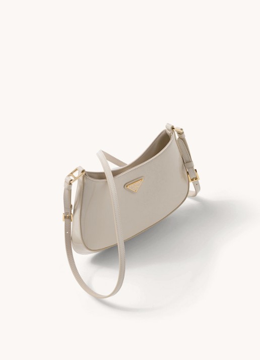 Prada Cleo schoudertas van lakleer - achterkant 5 creme