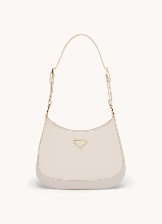 Prada Cleo schoudertas van lakleer - voorkant 6 creme