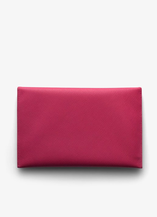 Prada Clutch van kalfsleer - achterkant donkerroze