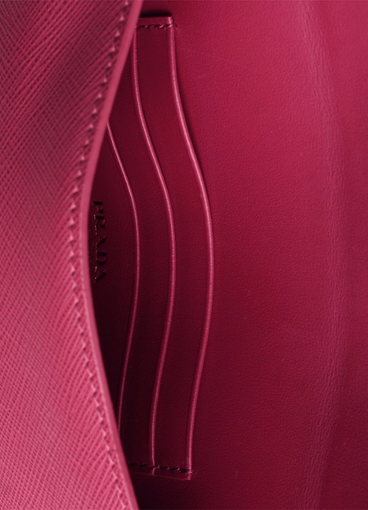 Prada Clutch van kalfsleer - detail 3 donkerroze