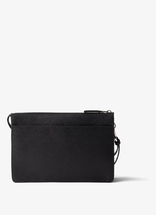 Prada Clutch van kalfsleer - achterkant zwart