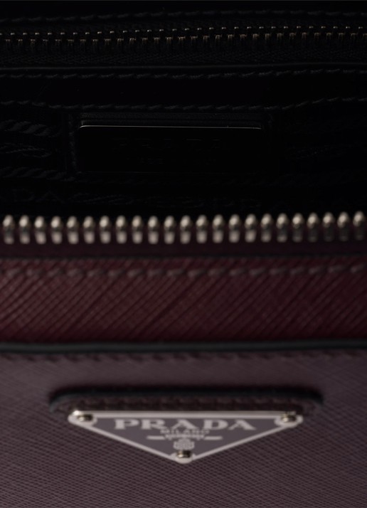 Prada Clutch van kalfsleer - detail 6 bordeauxrood