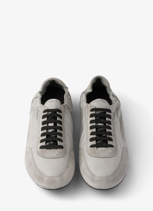 Prada Collapse Re-Nylon sneaker met suède details - detail 4 grijs