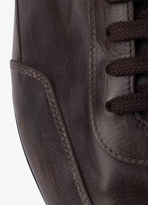 Prada Collapse sneaker van kalfsleer - detail 5 donkerbruin