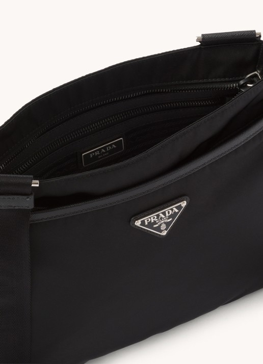Prada Crossbodytas met leren details - detail 2 zwart