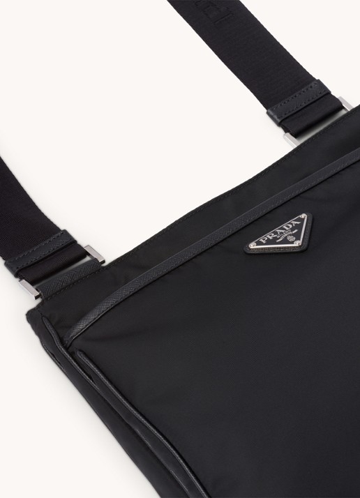Prada Crossbodytas met leren details - detail 3 zwart