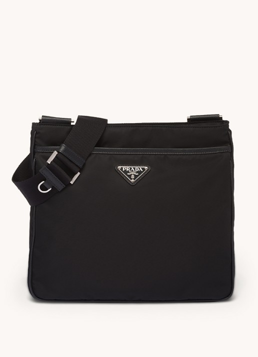 Prada Crossbodytas met leren details - voorkant 6 zwart