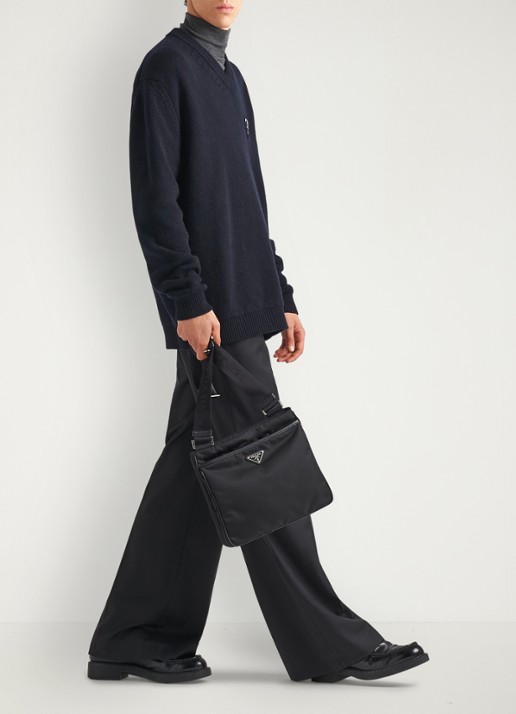 Prada Crossbodytas met leren details - detail 4 petrol